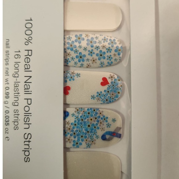 1 Warrior Color Street nail strips dry polish art floral blue silver Retired - Picture 3 of 4